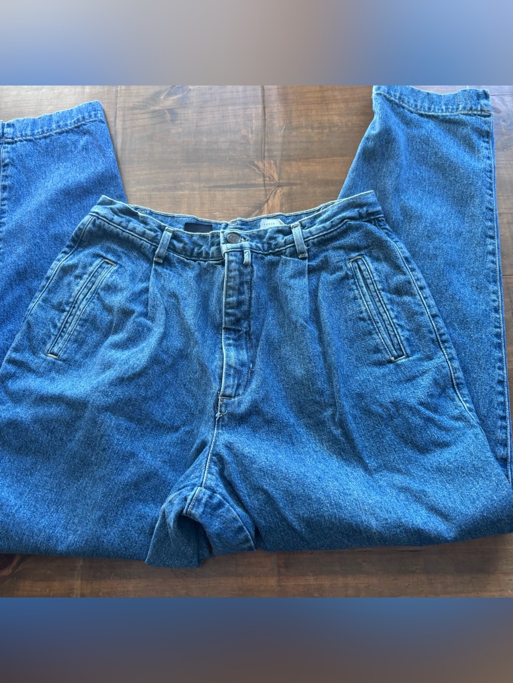 VTG 80s 90s Dockers Pleated High Waist Tapered Ankle Mom Fit Jeans-Size 12